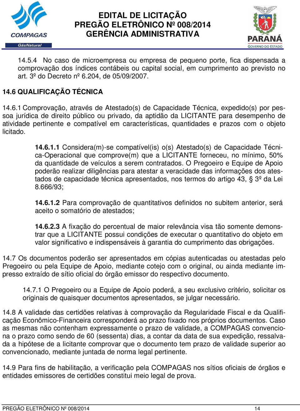 QUALIFICAÇÃO TÉCNICA 14.6.