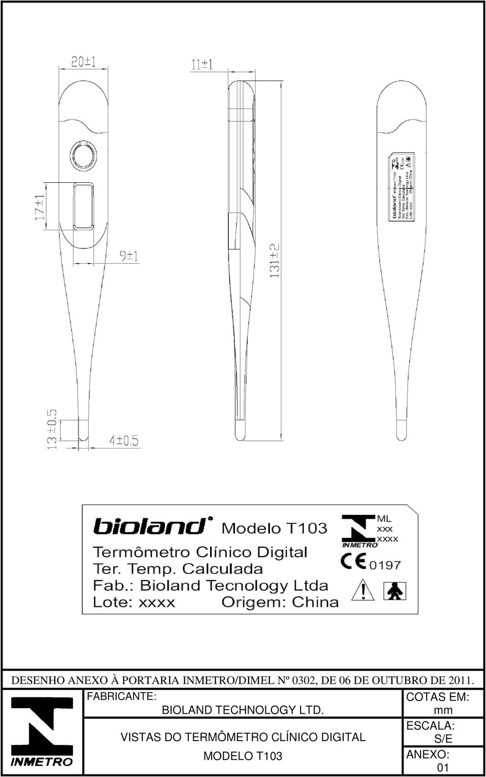 FABRICANTE: BIOLAND TECHNOLOGY LTD.