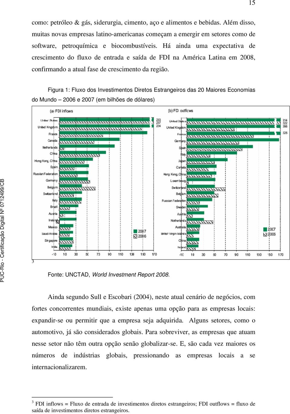 Há ainda uma expectativa de crescimento do fluxo de entrada e saída de FDI na América Latina em 2008, confirmando a atual fase de crescimento da região.