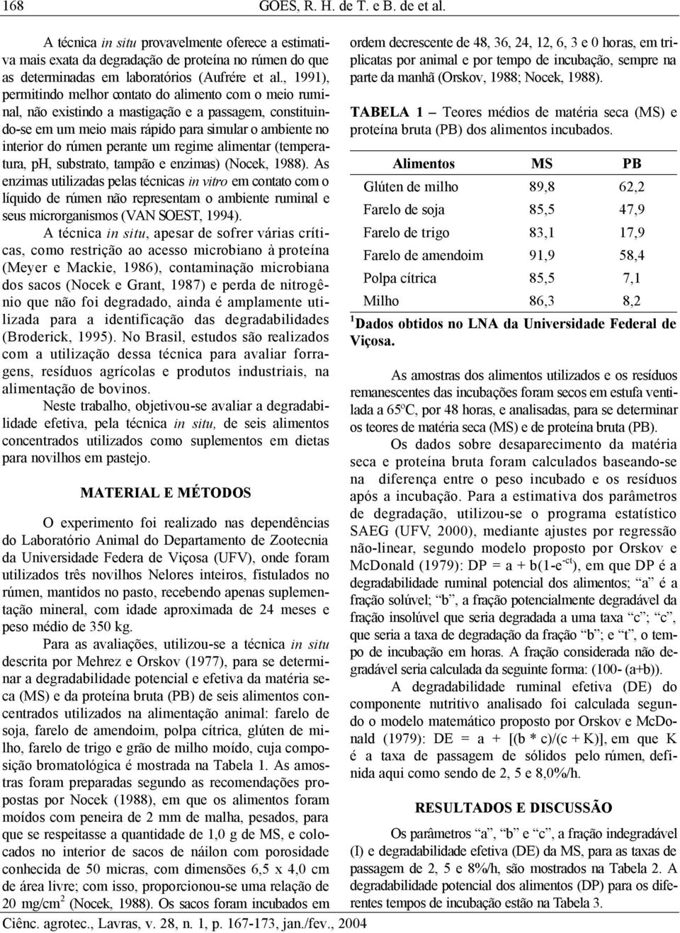 um regime alimentar (temperatura, ph, substrato, tampão e enzimas) (Nocek, 1988).