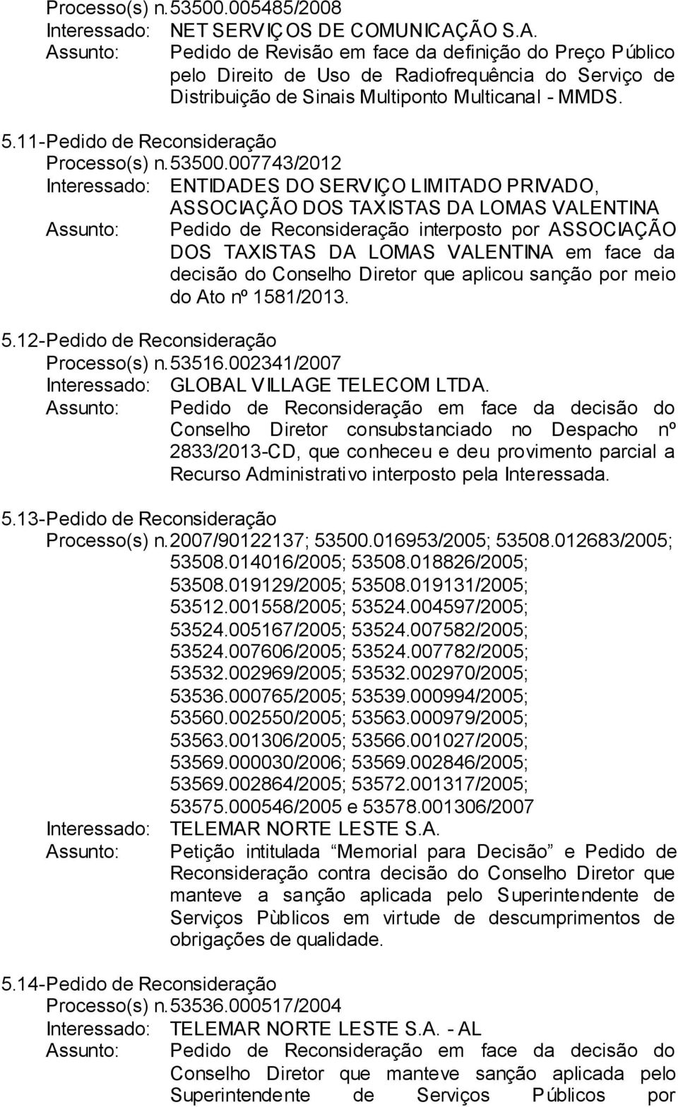 11- Pedido de Reconsideração Processo(s) n. 53500.