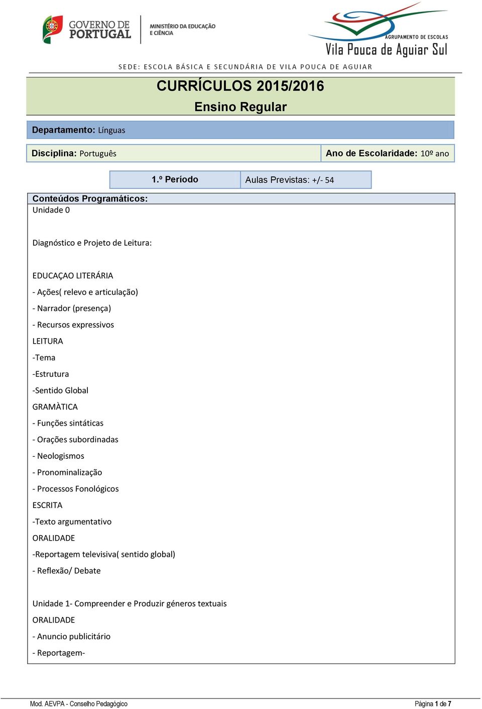 (presença) - Recursos expressivos -Tema -Estrutura -Sentido Global GRAMÀTICA - Funções sintáticas - Orações subordinadas - Neologismos - Pronominalização - Processos