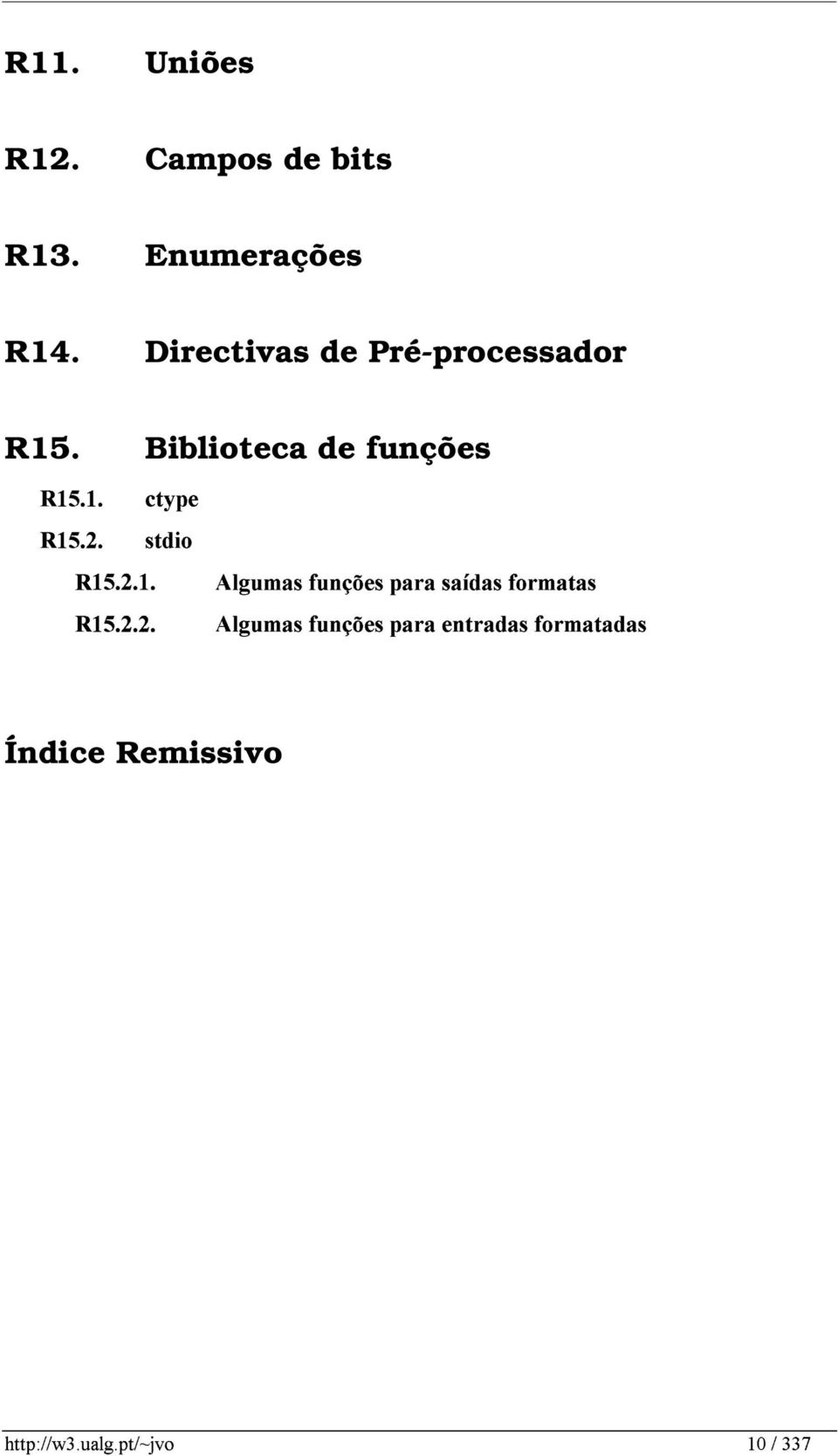 Directivas de Pré-processador R15.