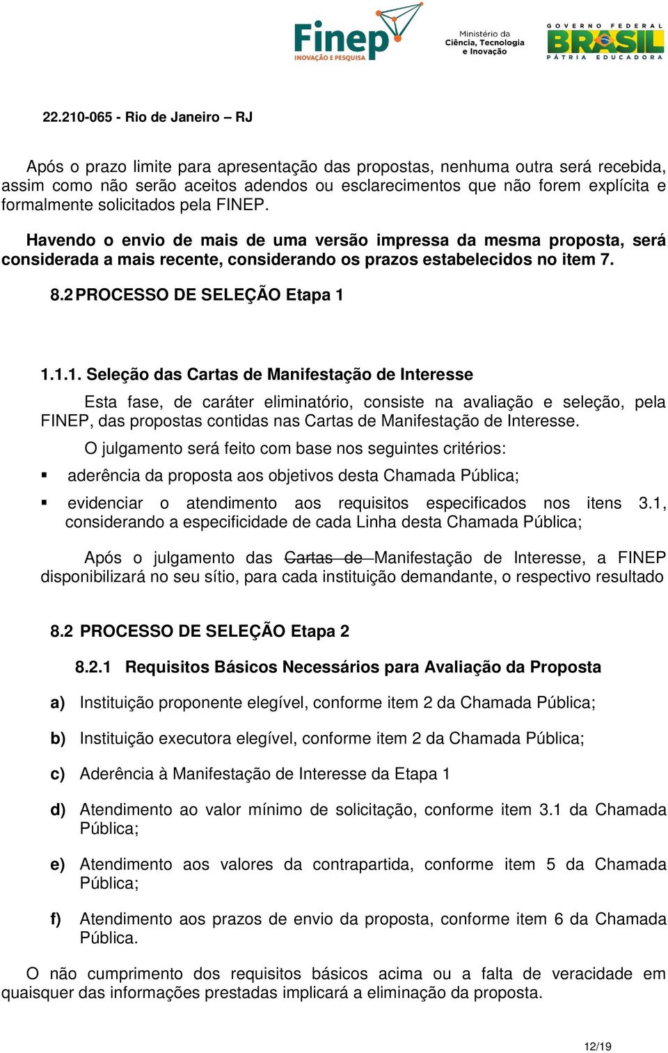 2 PROCESSO DE SELEÇÃO Etapa 1 