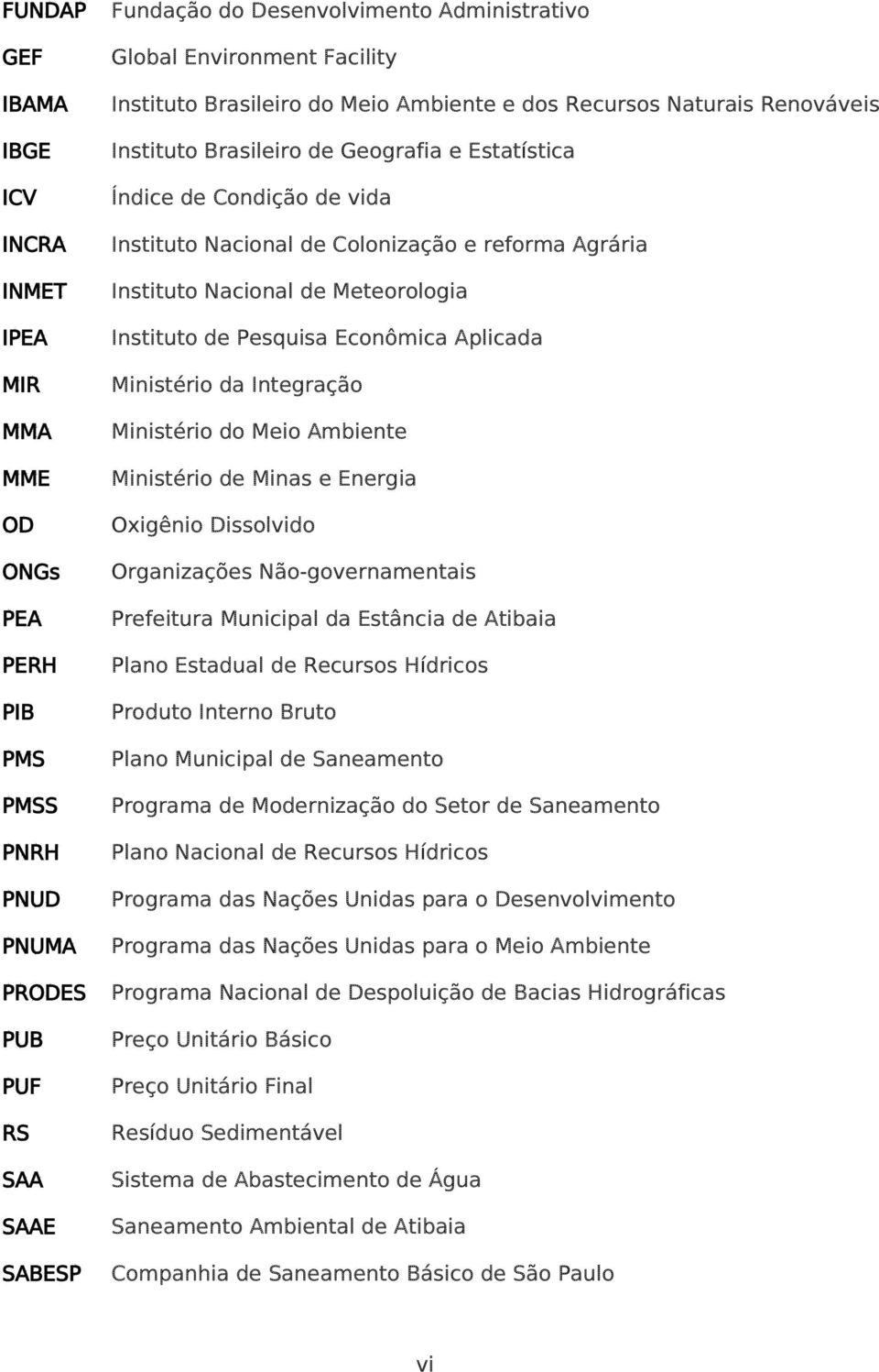 reforma Agrária Instituto Nacional de Meteorologia Instituto de Pesquisa Econômica Aplicada Ministério da Integração Ministério do Meio Ambiente Ministério de Minas e Energia Oxigênio Dissolvido