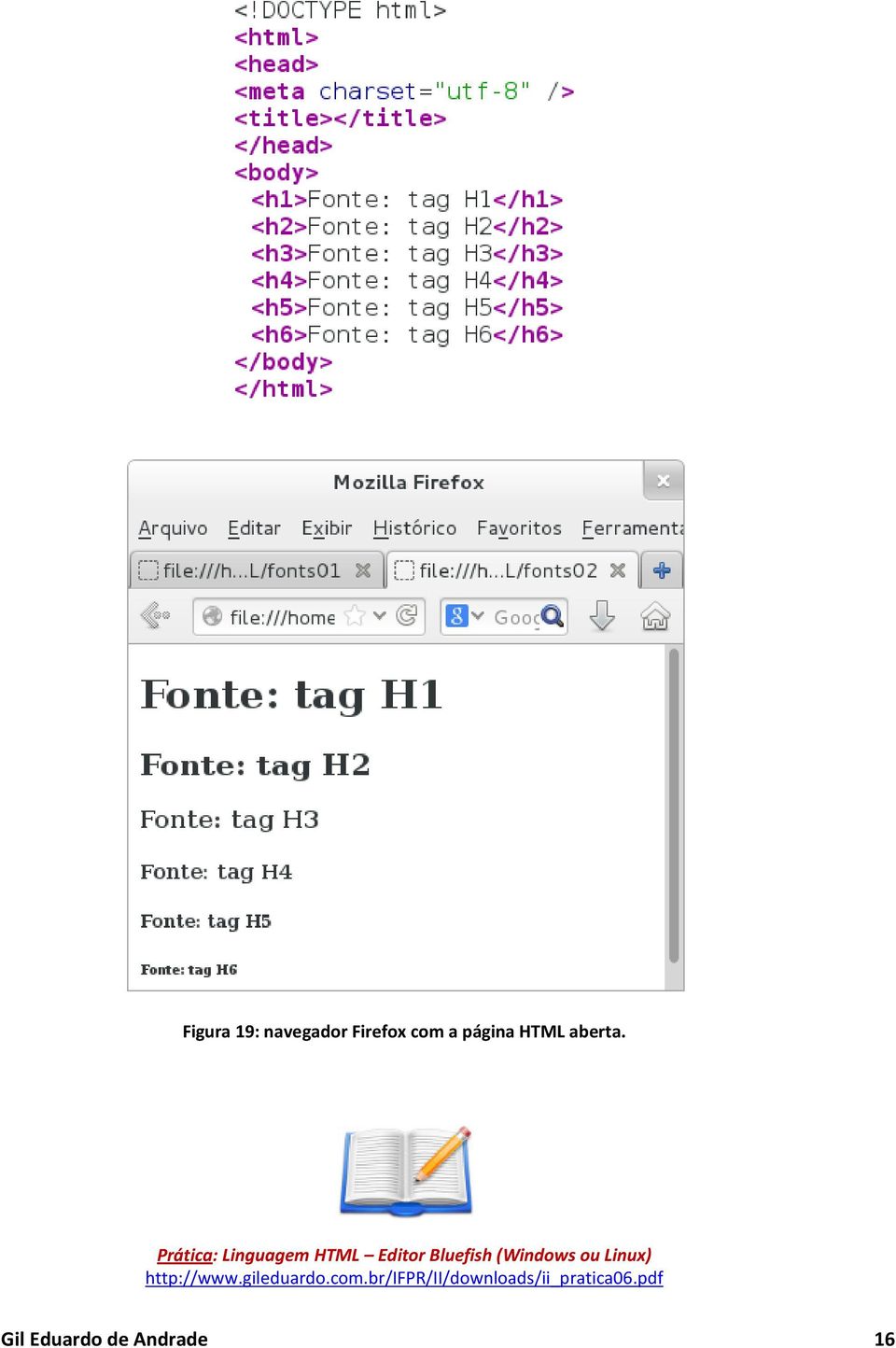 Prática: Linguagem HTML Editor Bluefish