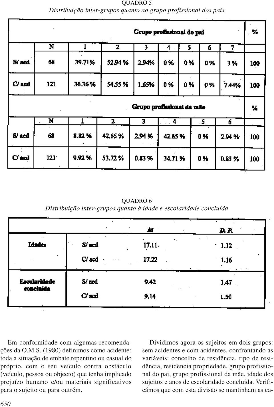 e/ou materiais significativos para o sujeito ou para outrém.