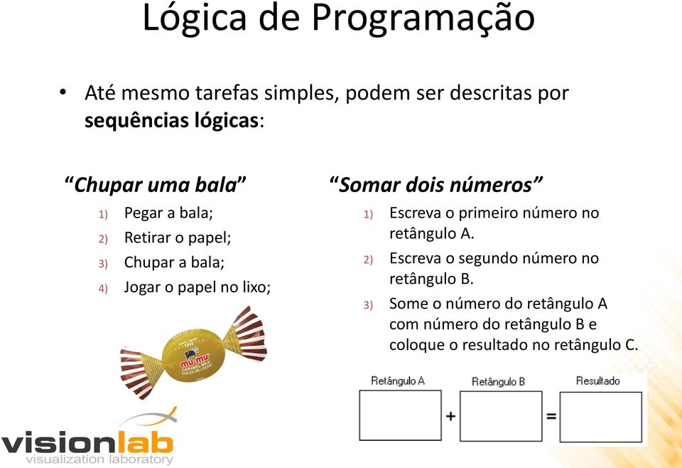 Somar dois números 1) Escreva o primeiro número no retângulo A.