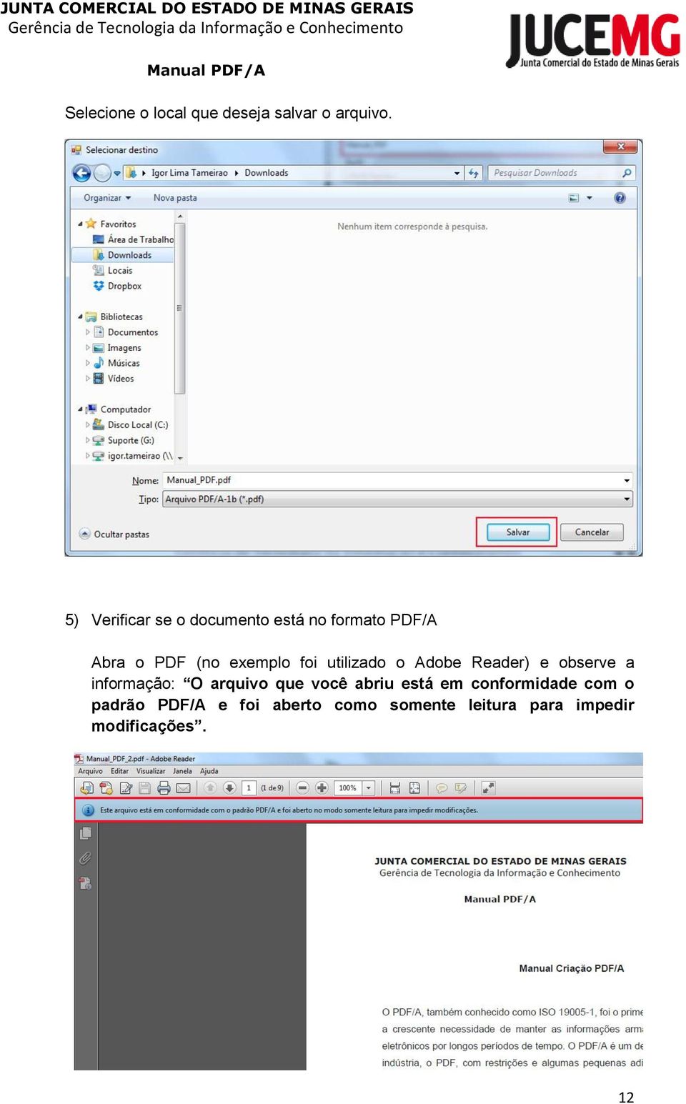 foi utilizado o Adobe Reader) e observe a informação: O arquivo que você