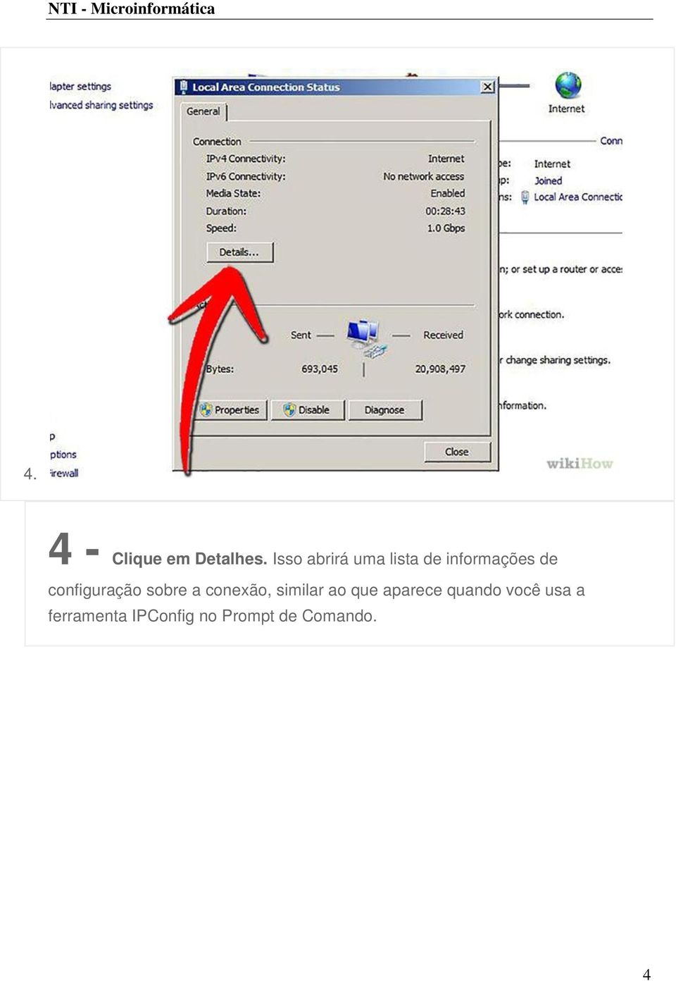 configuração sobre a conexão, similar ao que