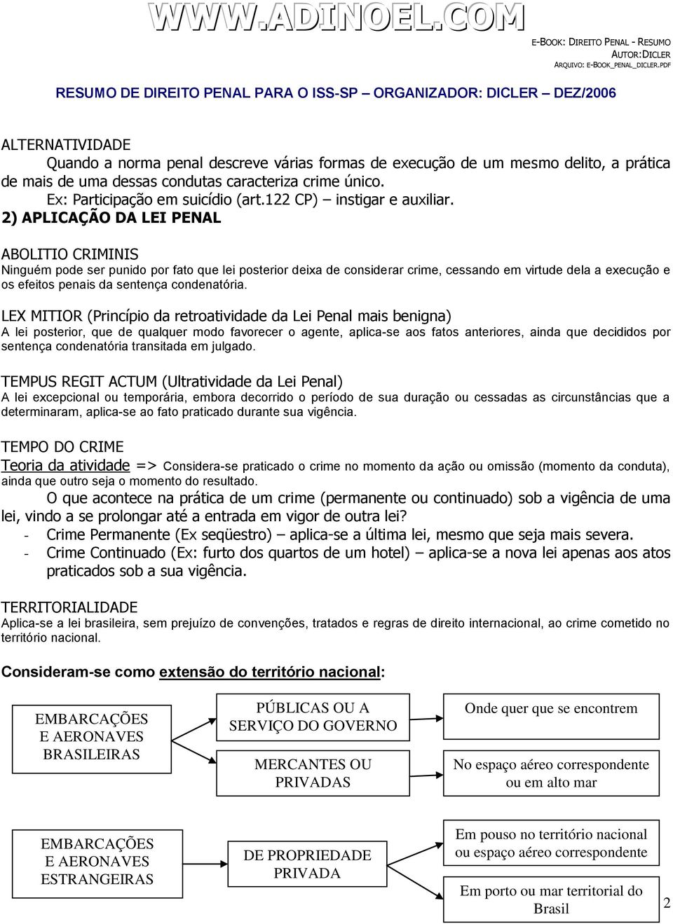 2) APLICAÇÃO DA LEI PENAL ABOLITIO CRIMINIS Ninguém pode ser punido por fato que lei posterior deixa de considerar crime, cessando em virtude dela a execução e os efeitos penais da sentença