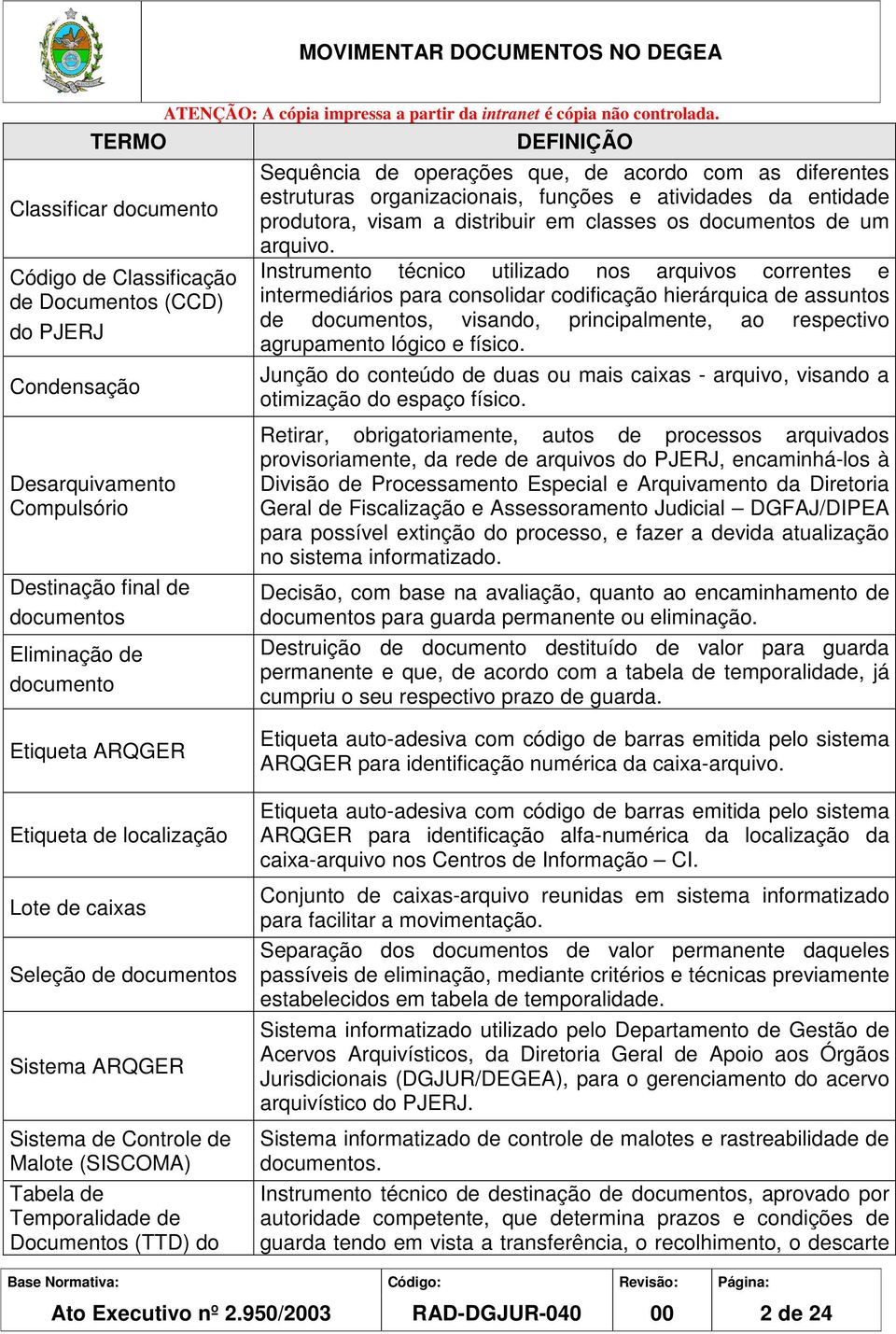 Instrumento técnico utilizado nos arquivos correntes e intermediários para consolidar codificação hierárquica de assuntos de documentos, visando, principalmente, ao respectivo agrupamento lógico e