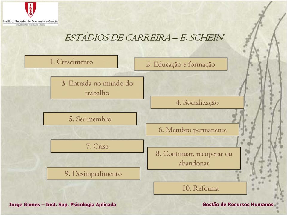 Desimpedimento 2. Educação e formação 4. Socialização 6.