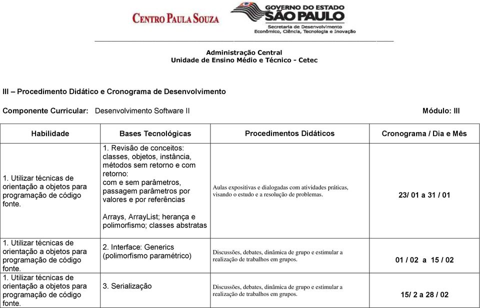 Revisão de conceitos: classes, objetos, instância, métodos sem retorno e com retorno: com e sem parâmetros, passagem parâmetros por valores e por referências Arrays, ArrayList; herança e