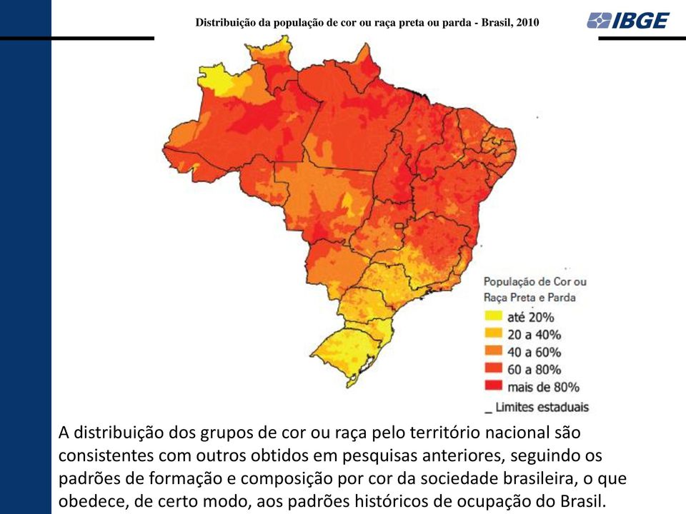 em pesquisas anteriores, seguindo os padrões de formação e composição por cor da