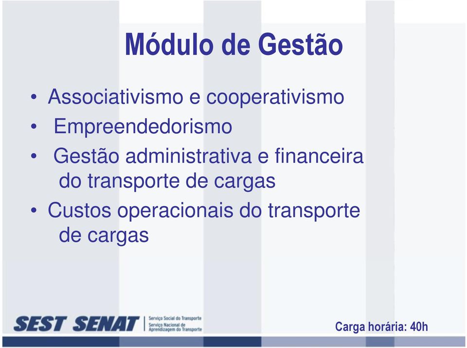 administrativa e financeira do transporte de