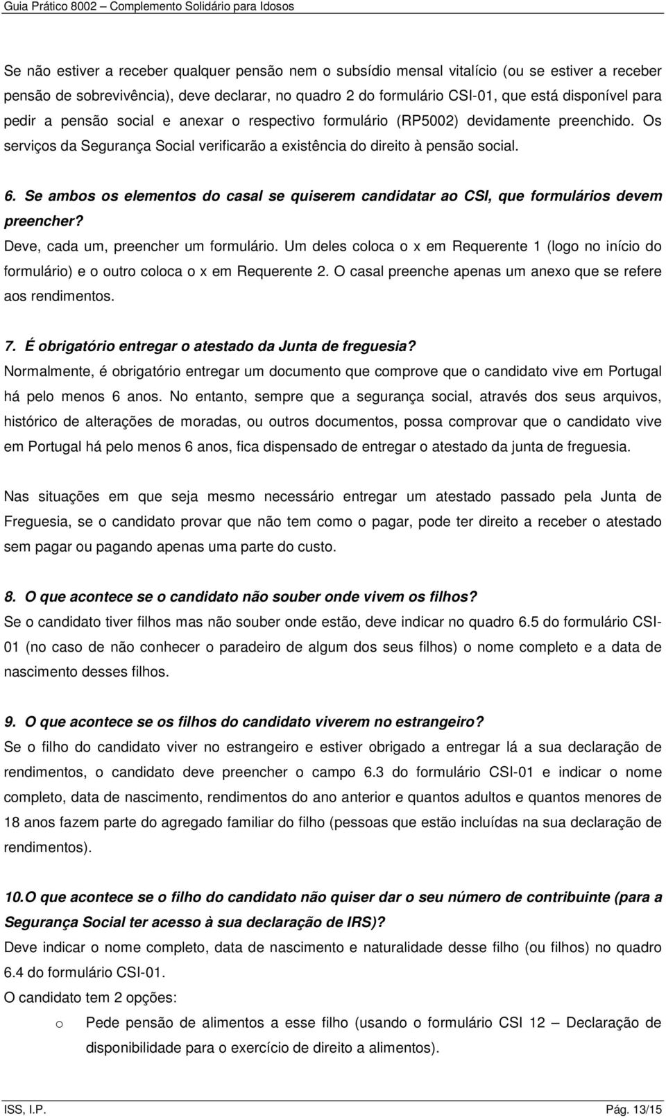 GUIA PRÁTICO COMPLEMENTO SOLIDÁRIO PARA IDOSOS - PDF Download grátis