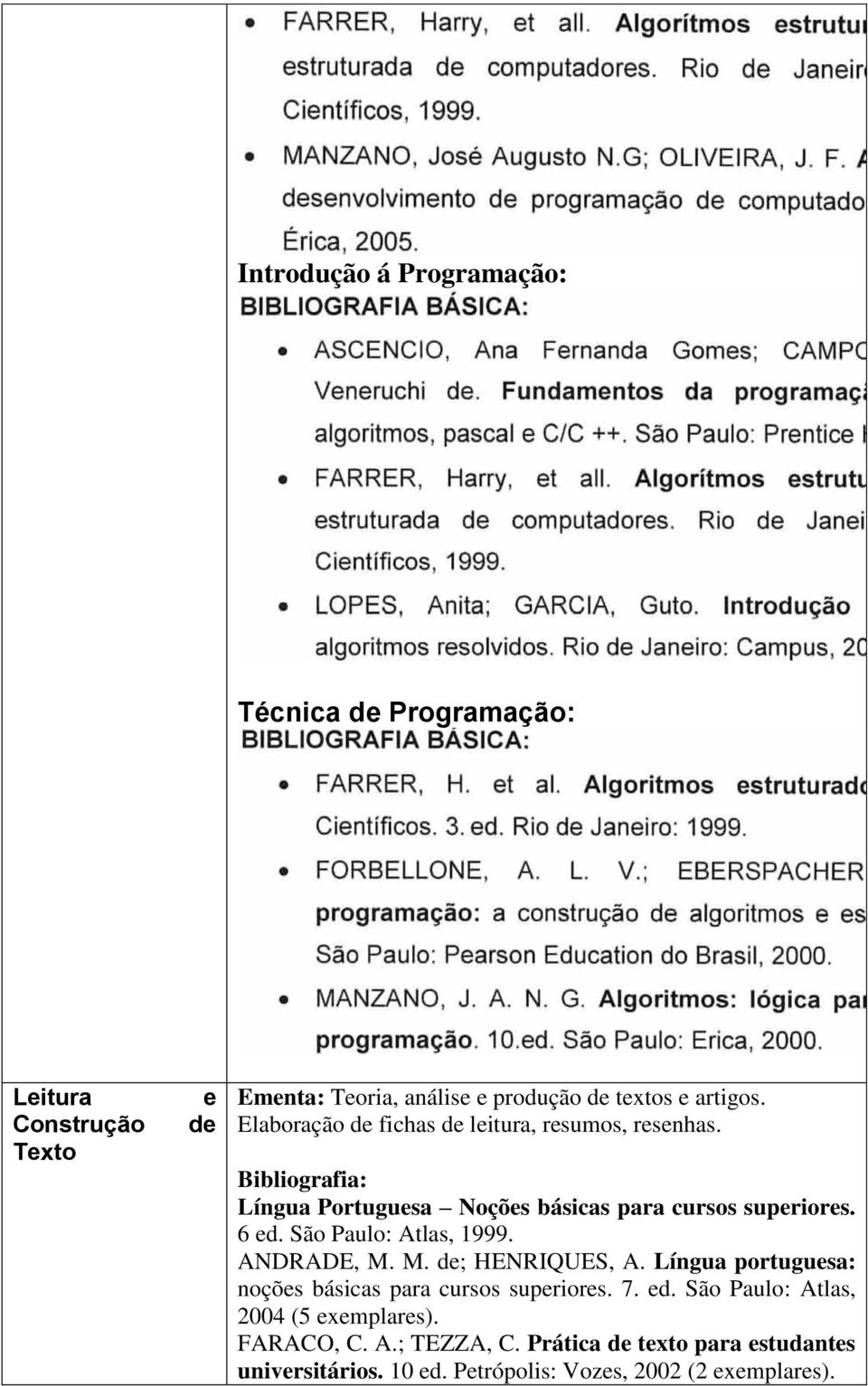 São Paulo: Atlas, 1999. ANDRADE, M. M. de; HENRIQUES, A. Língua portuguesa: noções básicas para cursos superiores. 7. ed.