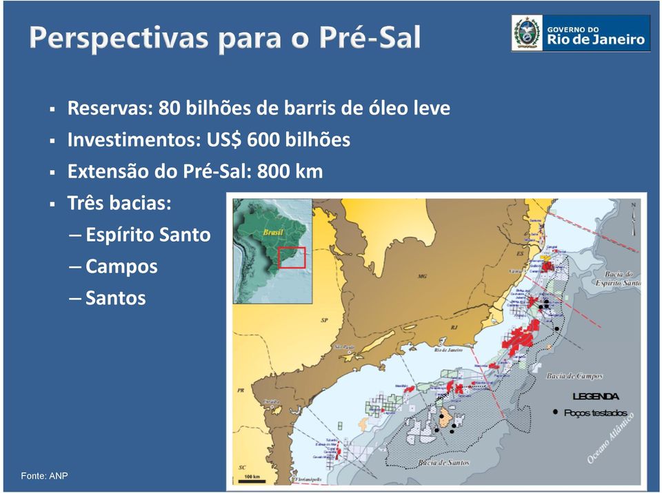 Extensão do Pré Sal: 800 km Três