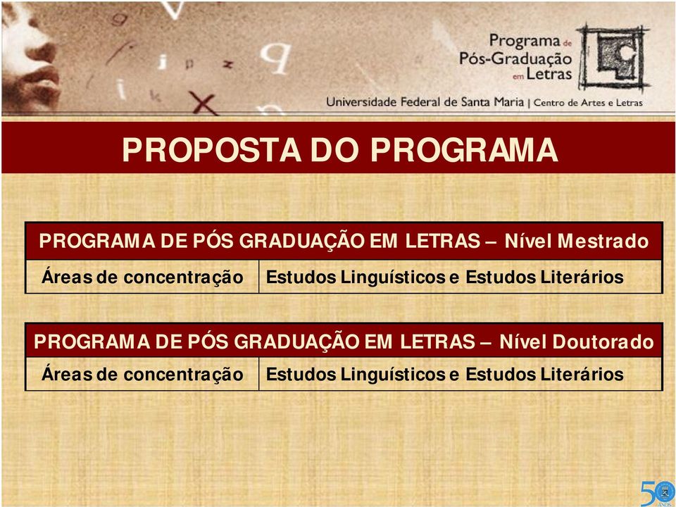 Literários PROGRAMA DE PÓS GRADUAÇÃO EM LETRAS Nível Doutorado