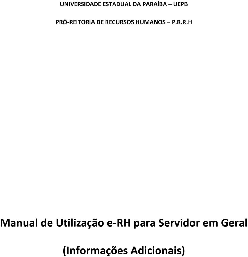 P.R.R.H Manual de Utilização e-rh para