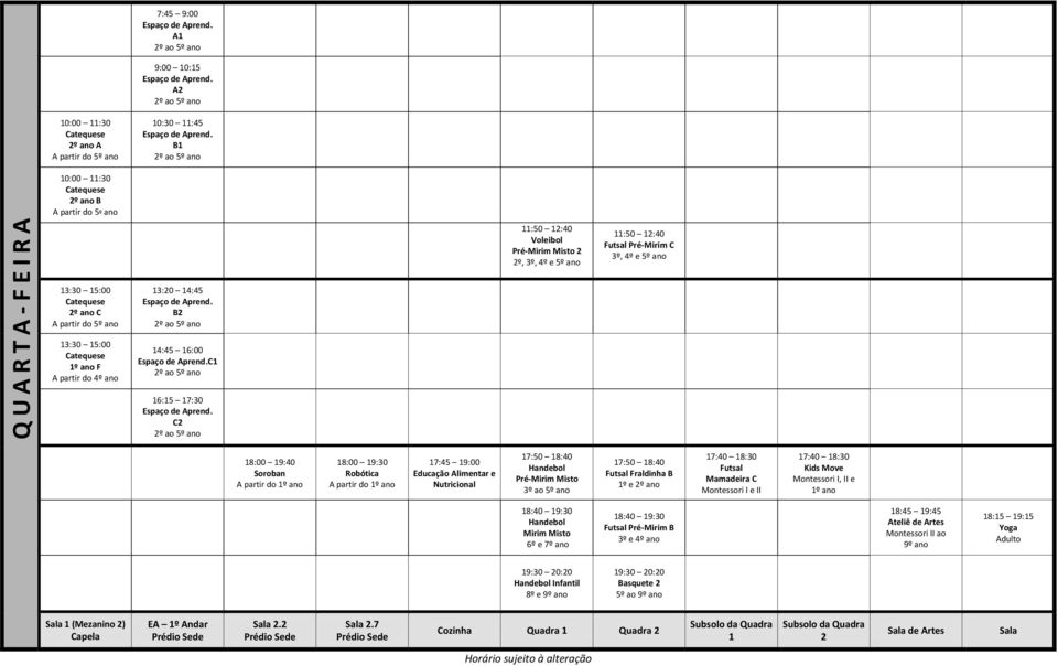 3º ao Fraldinha B Mamadeira C Kids Move Montessori I, II e