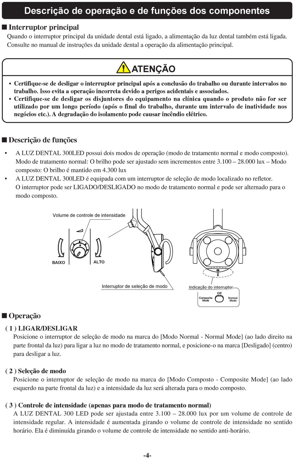 ATENÇÃO Certifique-se de desligar o interruptor principal após a conclusão do trabalho ou durante intervalos no trabalho. Isso evita a operação incorreta devido a perigos acidentais e associados.