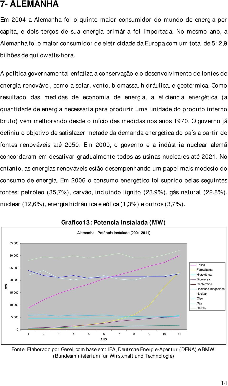 A política governamental enfatiza a conservação e o desenvolvimento de fontes de energia renovável, como a solar, vento, biomassa, hidráulica, e geotérmica.