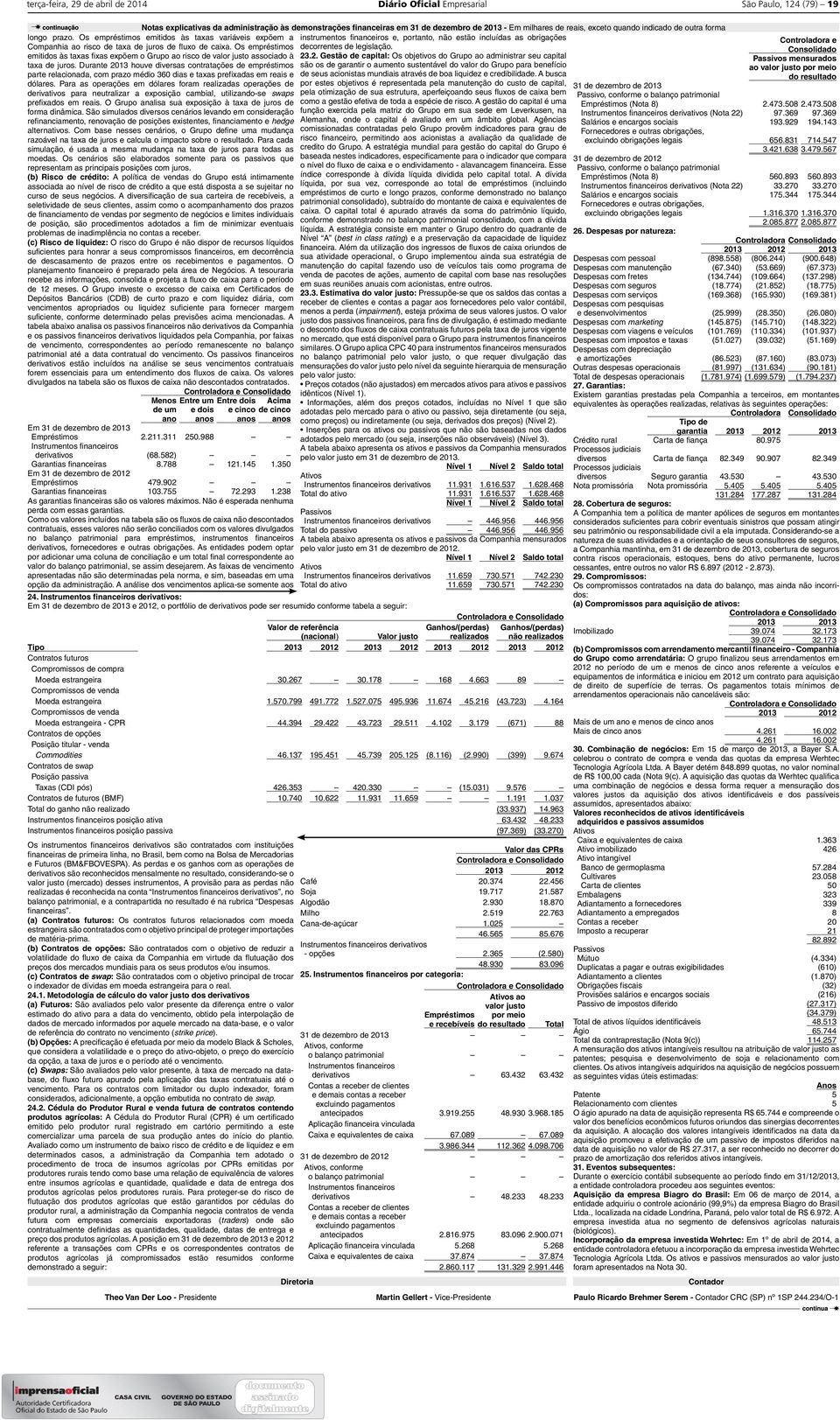 .2. Gstão d capital: Os objtivos do Grupo ao administrar su capital são os d garantir o aumnto sustntávl do valor do Grupo para bnfício d sus acionistas mundiais através d boa liquidz crdibilidad.