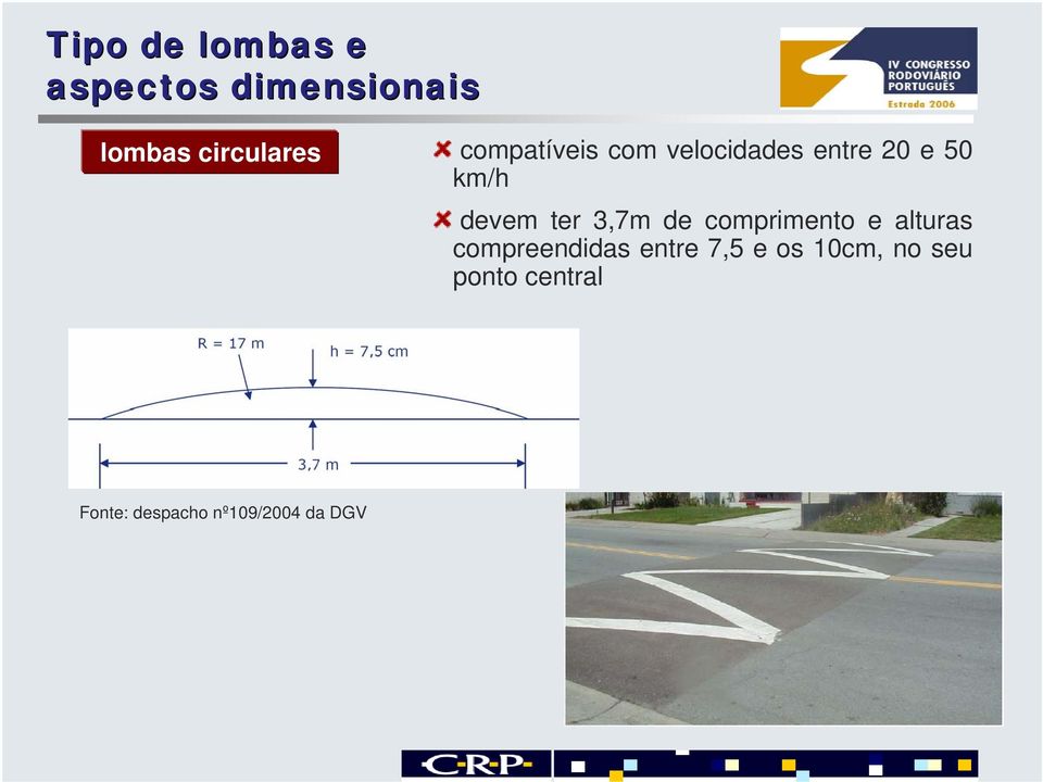 3,7m de comprimento e alturas compreendidas entre 7,5 e os