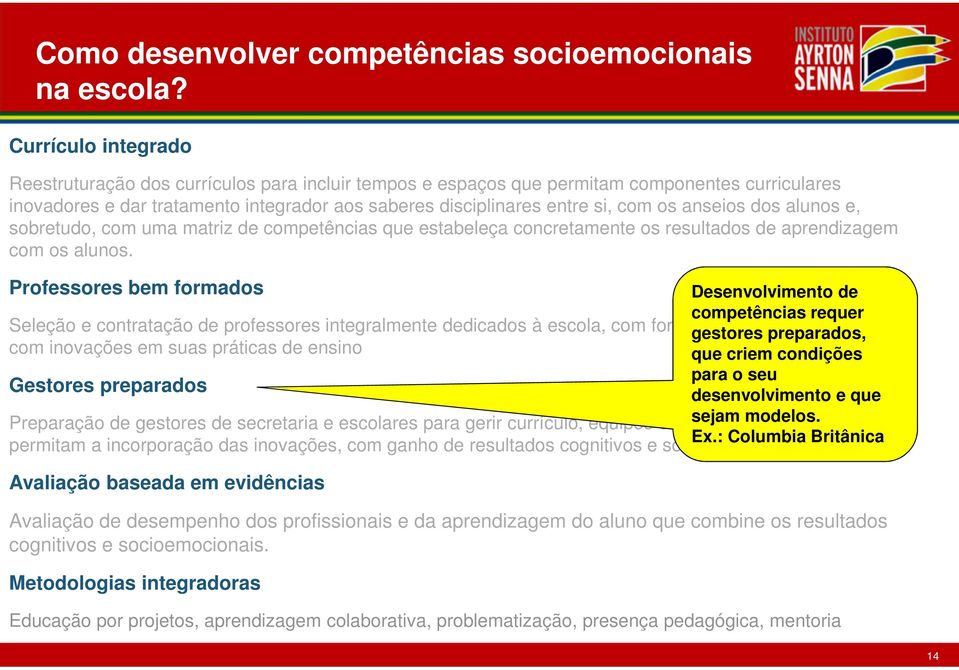 anseios dos alunos e, sobretudo, com uma matriz de competências que estabeleça concretamente os resultados de aprendizagem com os alunos.