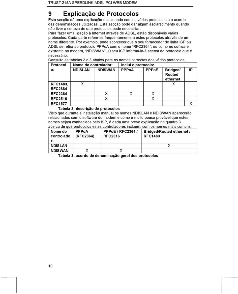 Cada parte refere-se frequentemente a estes protocolos através de um nome diferente.