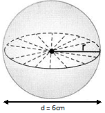 EXEMPLO 02: Qual é o volume de uma esfera cujo diâmetro mede 6 cm?