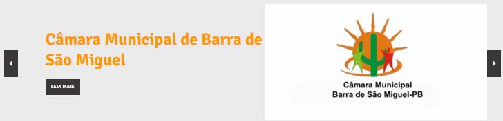4. Barra de Slides A barra de slide tem como função destacar notícias importantes sobre o município de Barra de São Miguel. 5.