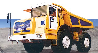 BELAZ7505 Projetado para o transporte de carga a granel e adaptado para trabalhar em condições climáticas adversas. Capacidade de carga 25 t Motor YaMZ7512.