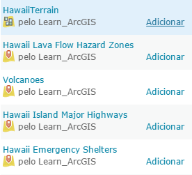 5 2. Clique na caixa suspensa ao lado de Em: e escolha ArcGIS Online. 3. Na caixa Localizar, digite Hawaii.