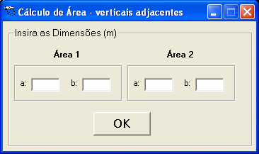 18 4.3.3.2 Janela auxiliar 2 - cálculo de área verticais adjacentes Esta é uma janela auxiliar dentro da janela tipo de área.