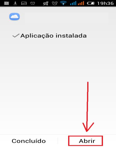 Clique em Instalar Clique em ABRIR Se colocar um V em Display notification o usuário do telefone