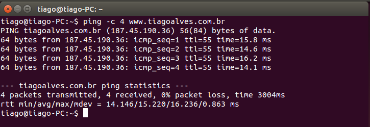 ICMP Internet Control Message Protocol Exem plo: O program a ping, envia um a m ensagem ICMP do tipo 8 código 0 para o