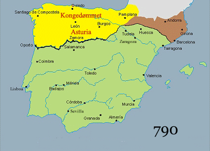 Por volta do ano de 710, o reino visigodo encontra-se enfraquecido (divido), facilitando o domínio árabe.