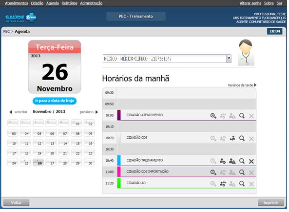 5.1 Agendar uma consulta com hora marcada Ver histórico do atendimento Visualizar Agendamento Incluir cidadão na lista de atendimento