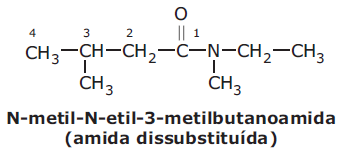 NOMENCLATURA DE AMIDAS (II) Para nomear amidas n-substituídas, escreve-se a letra N seguida dos grupos ligados ao
