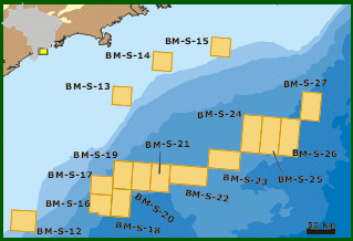 Bacia do Espírito Santo (7 blocos no mar e 2 em terra) Figura 2.