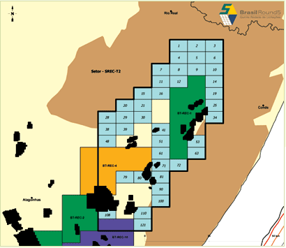 Bacia de Barreirinhas: 1 setor de águas rasas (SBAR-AR2) com 62 blocos Figura 2.