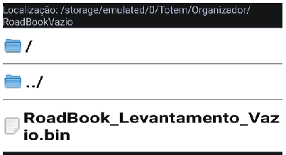 mudanças de trecho é necessário abrir o arquivo vazio. Abrir arquivo RoadBook_Levantamento_Vazio.