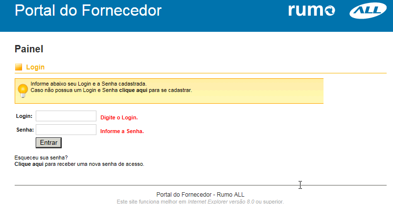 Páginas: 6 de 9 1.9 Após retornar ao portal, inserir o Login e senha, clicar entrar 1.10 Na próxima tela, o Portal solicitará atualização de senha.