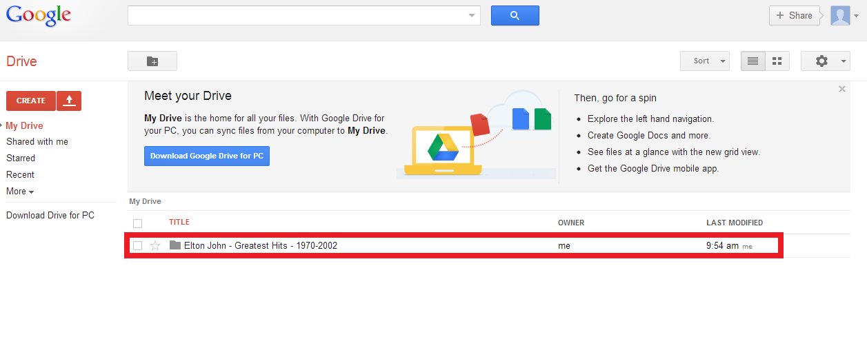 Abra uma página no Google Drive e faça seu Login.