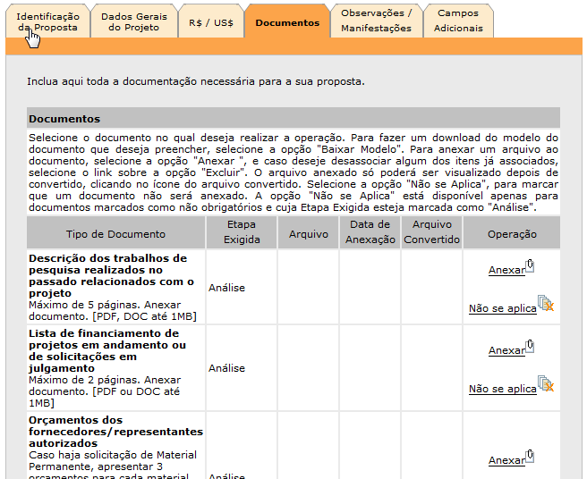 Documentação completa. Documentos de habilitação fiscal.