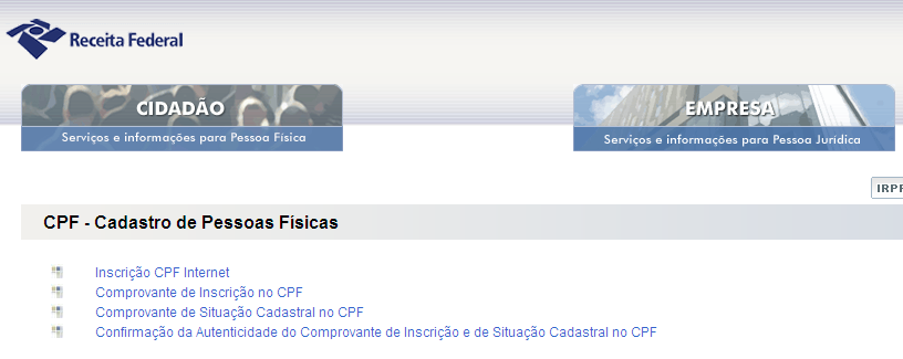 Comprovante de Situação Cadastral no CPF; 3º Digitar o número do CPF no quadro