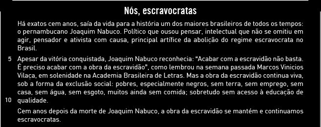 d) o texto B, em oposição ao texto A, revela distanciamento geográfico do poeta em relação à pátria. e) ambos os textos apresentam ironicamente a paisagem brasileira. 7.